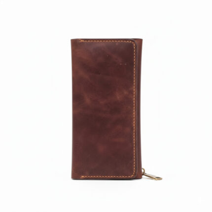 Long Cowhide Leather Wallet