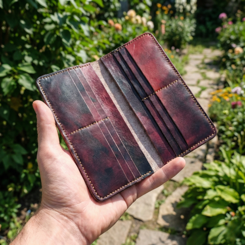 long leather Wallet