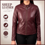 Women's Burgundy Sheep Leather Jacket – 100% Genuine Leather | Timeless Style