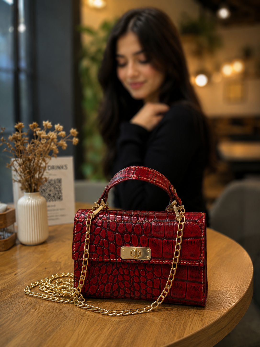 ChatGPT Image Jul 8, 2026, 08_53_09 AM 7 Reasons to Buy a Red Crocodile Pattern Leather Mini Handbag with Polyester Lining - Image 1