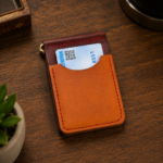 Handmade Leather Card Holder Wallet – Slim Minimalist Front Pocket Card Wallet - Image 2