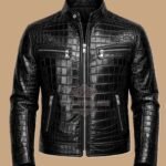 7 Amazing Reasons to Choose the Premium Black Crocodile Embossed Genuine Leather Jacket for Men